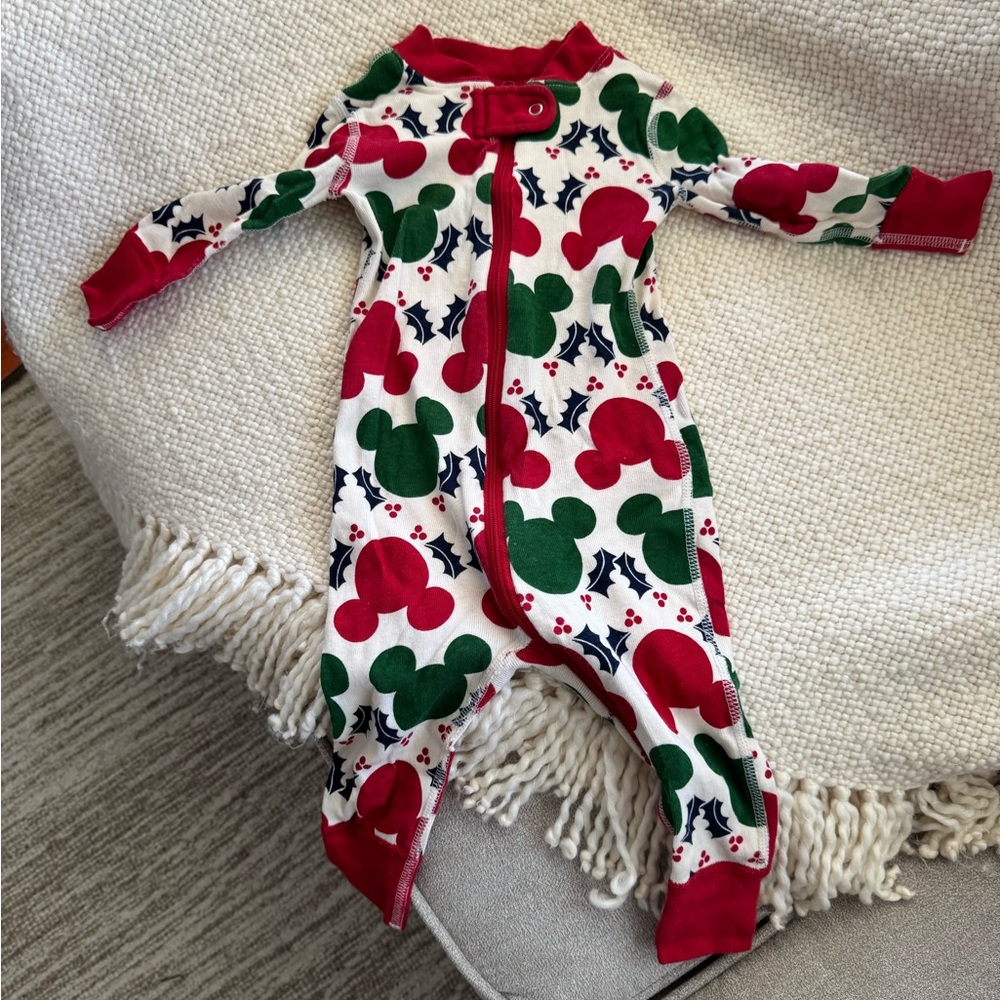 Hanna Andersson Red and Green Kids One Piece Footie